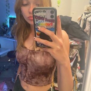brown tye dye tank